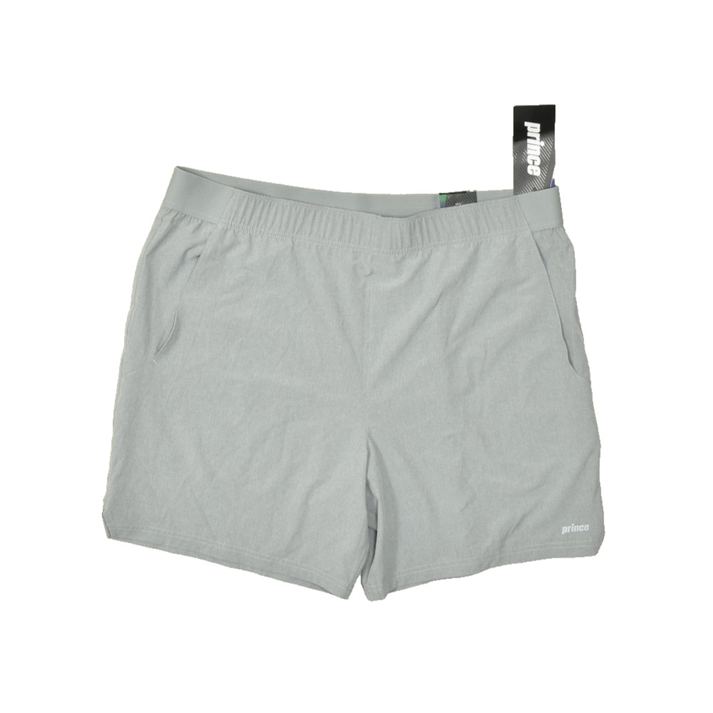 NWT Prince Men's 7" Woven Short Heather Gray Size 2XL Polyester Pockets NEW